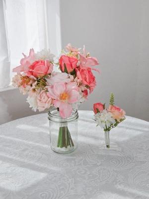 튤립 로즈 조화부케
