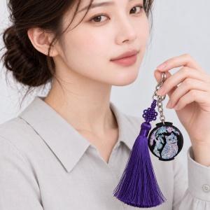 호작도 자개 거울 키링