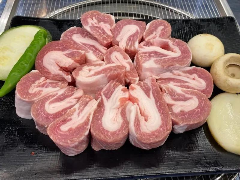 숯불애생고기