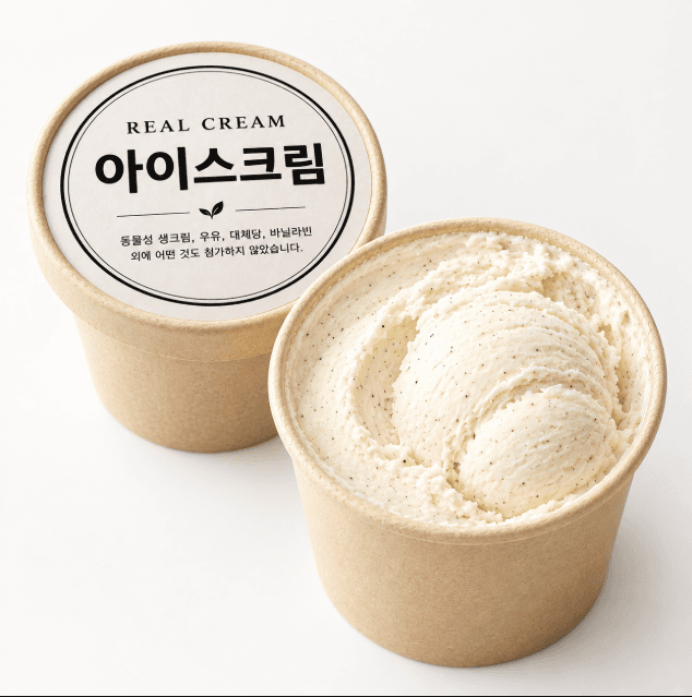 천연 저당 바닐라 아이스크림